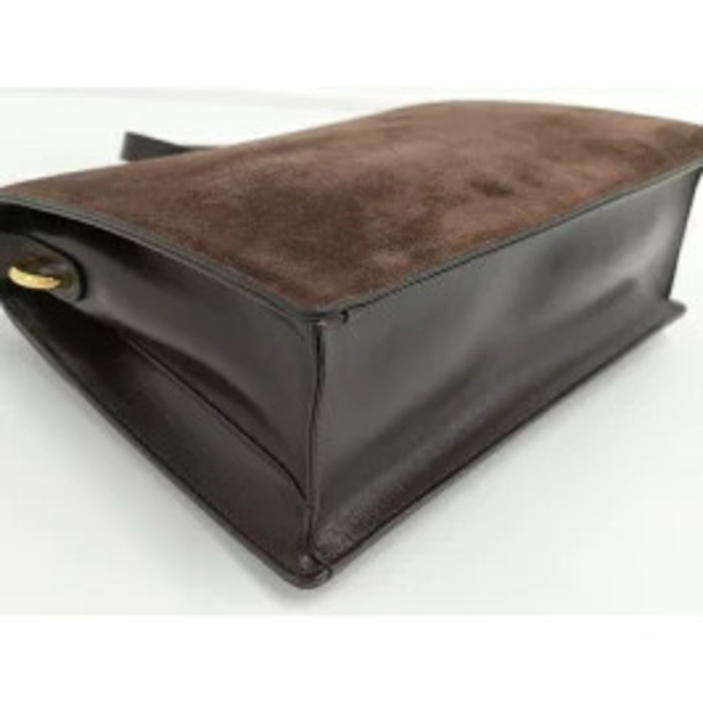 GUCCI Shoulder Bag GG Logo Suede Dark Brown - Picture 3 of 9